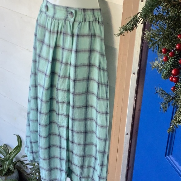 Lisa Marie Fernandez Checked Linen Midi Skirt, 3 M/L - Picture 5 of 8